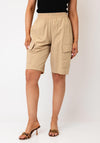 Noisy May Kirby Barrel Cargo Shorts, Beige