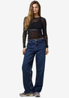Noisy May Judith Mesh Long Sleeve Top, Black
