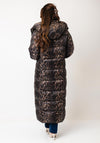 Normann Leopard Print Long Puffer Coat, Brown