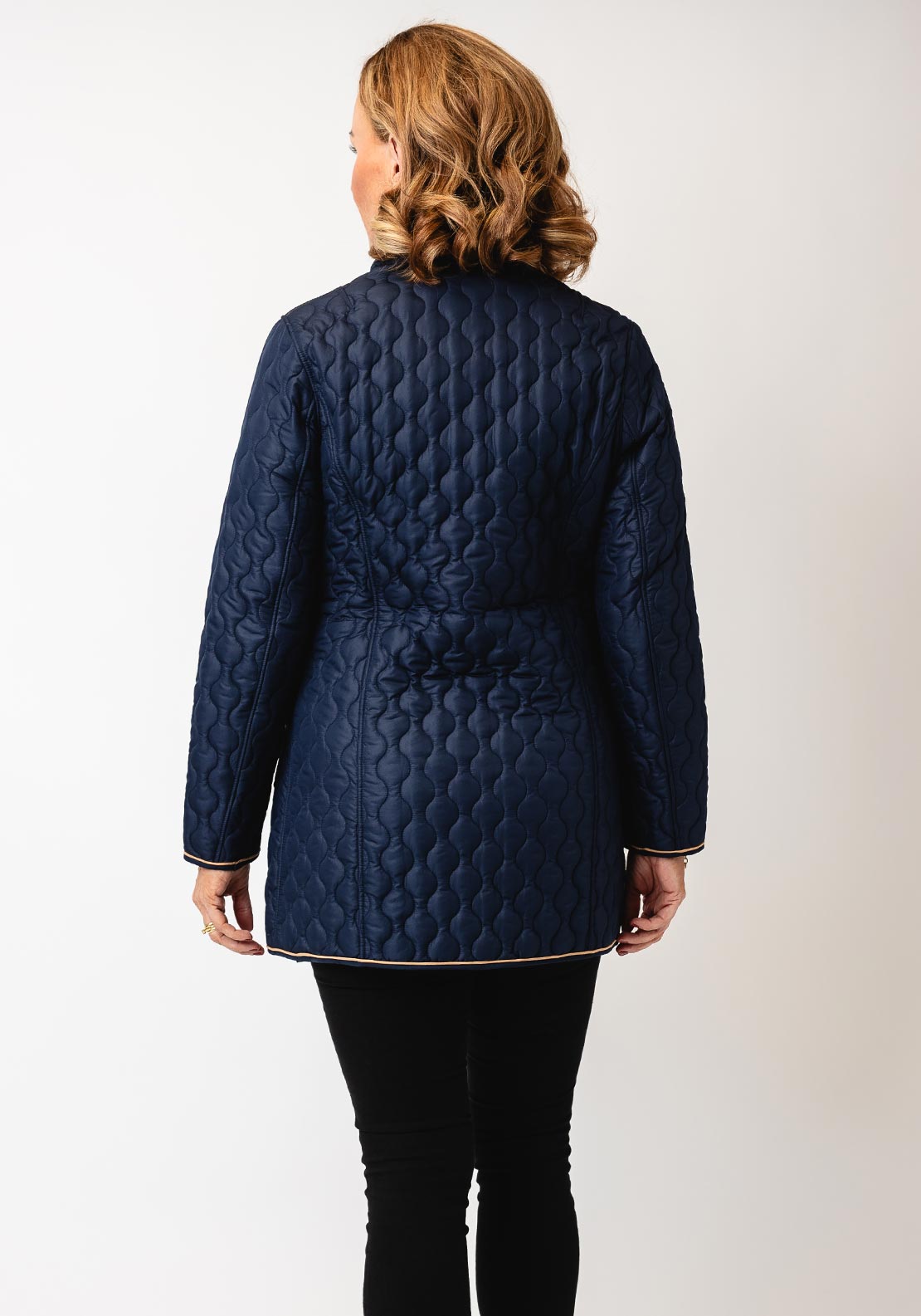 Normann Reversible Leaf Print Quilted Jacket, Navy
