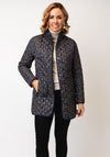 Normann Reversible Leaf Print Quilted Jacket, Navy