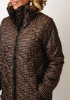 Normann Gingham Quilted Long Jacket, Tan