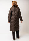 Normann Gingham Quilted Long Jacket, Tan