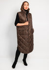 Normann Gingham Print Longline Padded Gilet, Brown