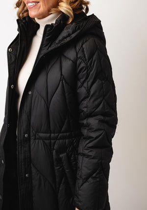 Normann Hooded Quilted Puffer Coat, Black