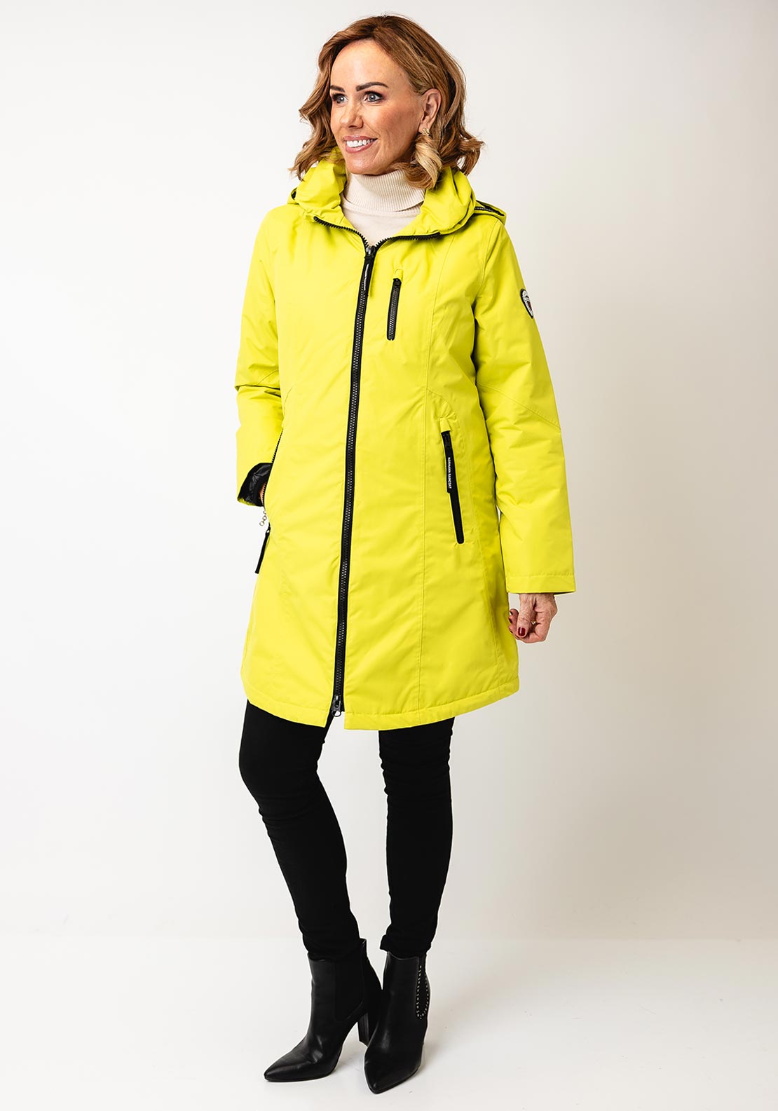 Normann Hooded Waterproof Raincoat, Lime Green