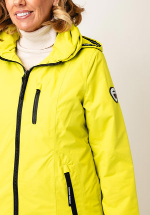 Normann Hooded Waterproof Raincoat, Lime Green
