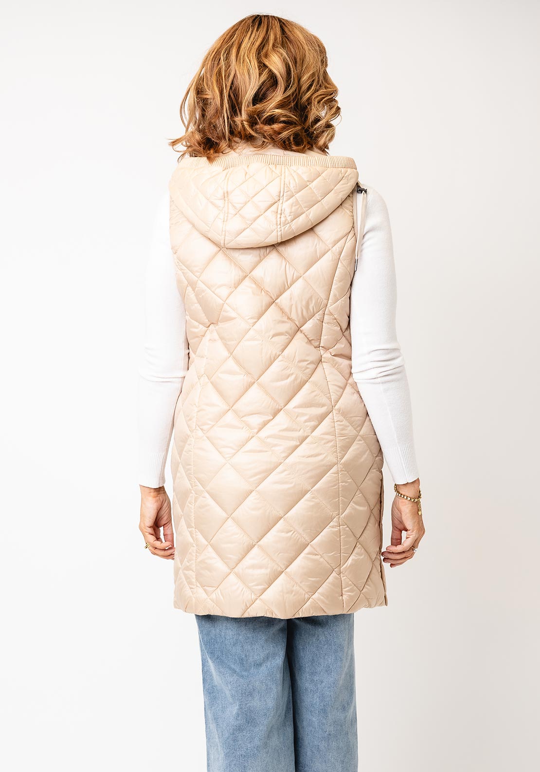 Normann Quilted Hooded Gilet, Beige