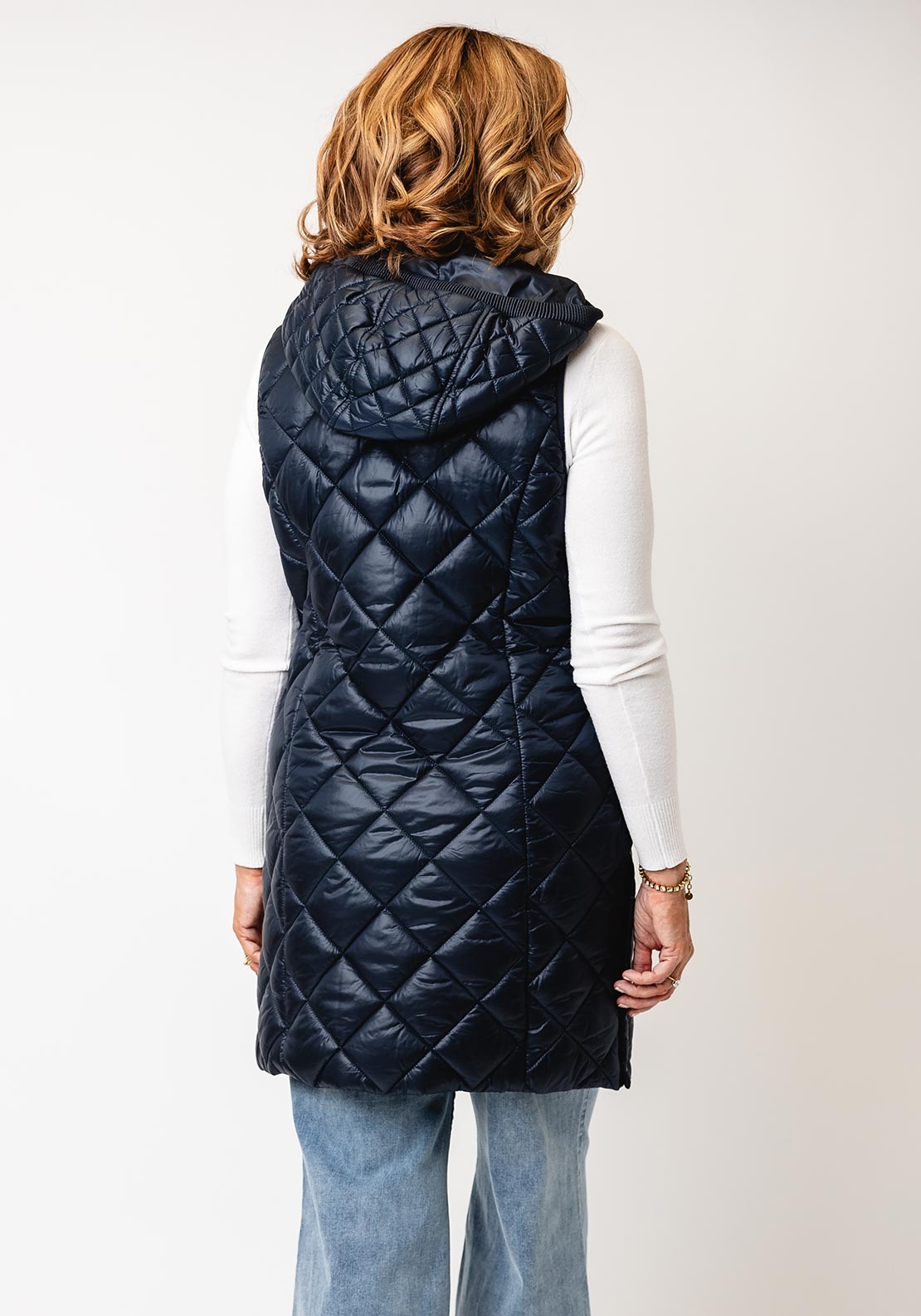Normann Quilted Hooded Gilet, Navy