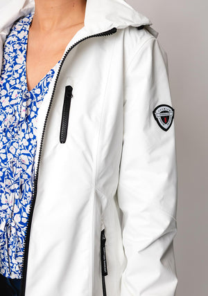 Normann Zipped Hooded Raincoat, White
