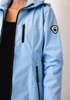 Normann Zipped Hooded Raincoat, Blue