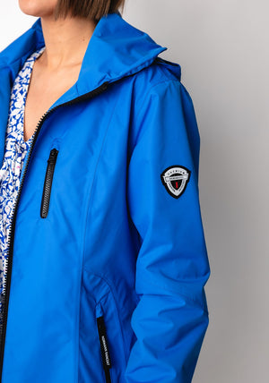 Normann Zipped Hooded Raincoat, Blue