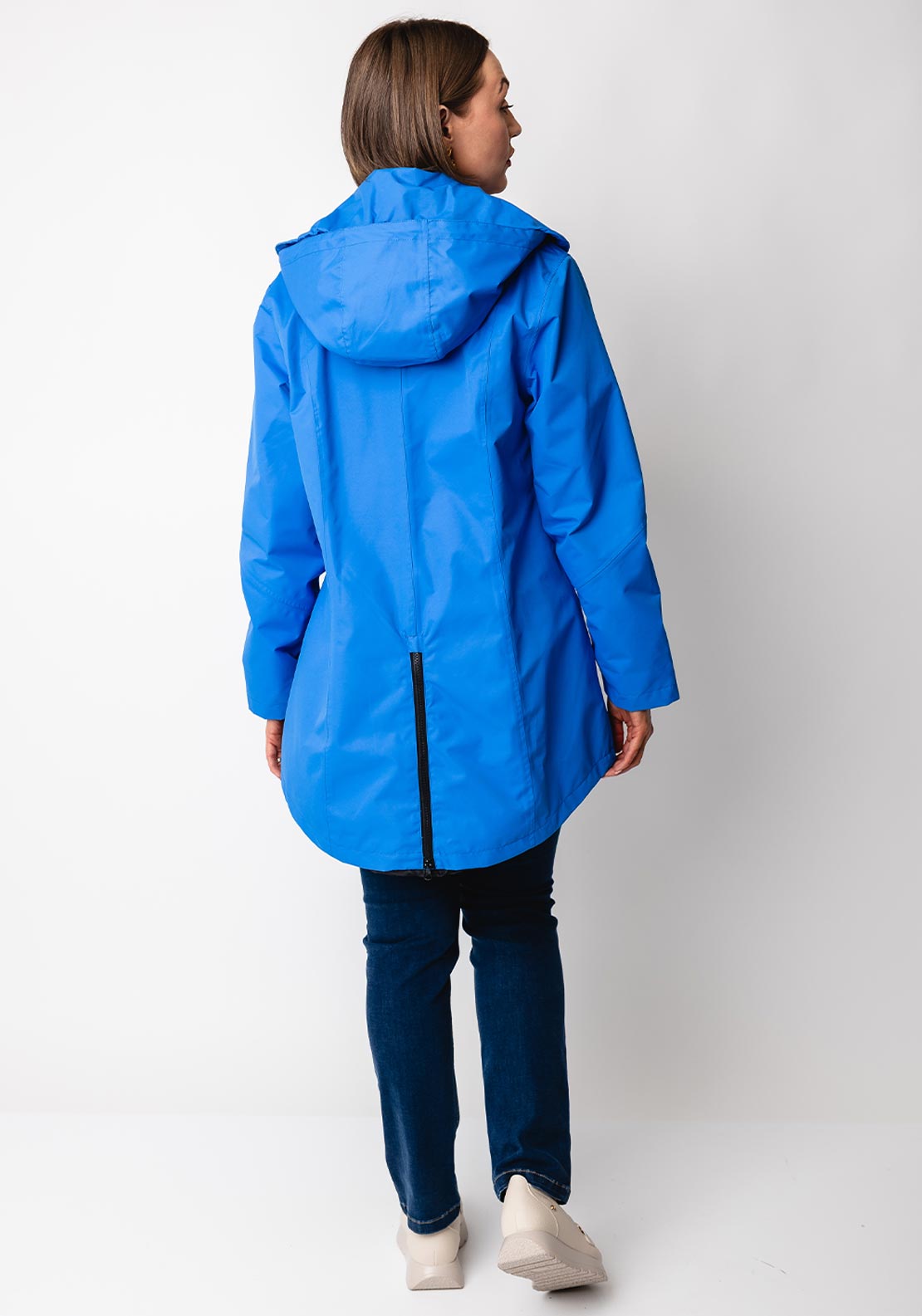 Normann Zipped Hooded Raincoat, Blue