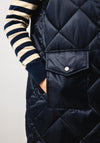 Normann Longline Padded Gilet, Navy