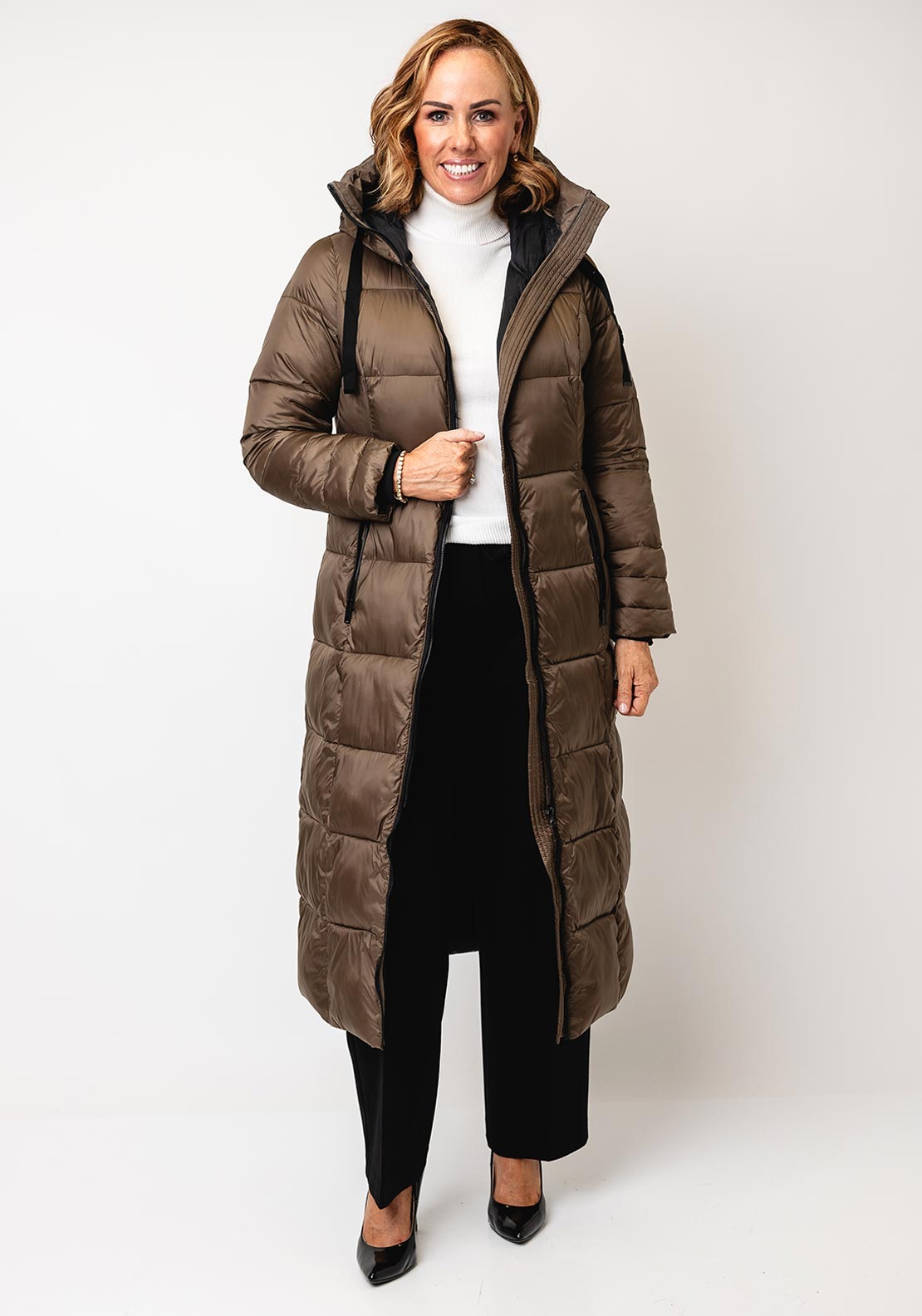 Normann Padded Puffer Coat, Brown - McElhinneys