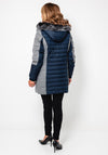 Normann Contrast Hooded Padded Coat, Navy