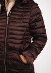 Normann High Shine Padded Coat, Brown