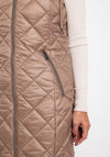 Normann Long Quilted Gilet Jacket, Taupe