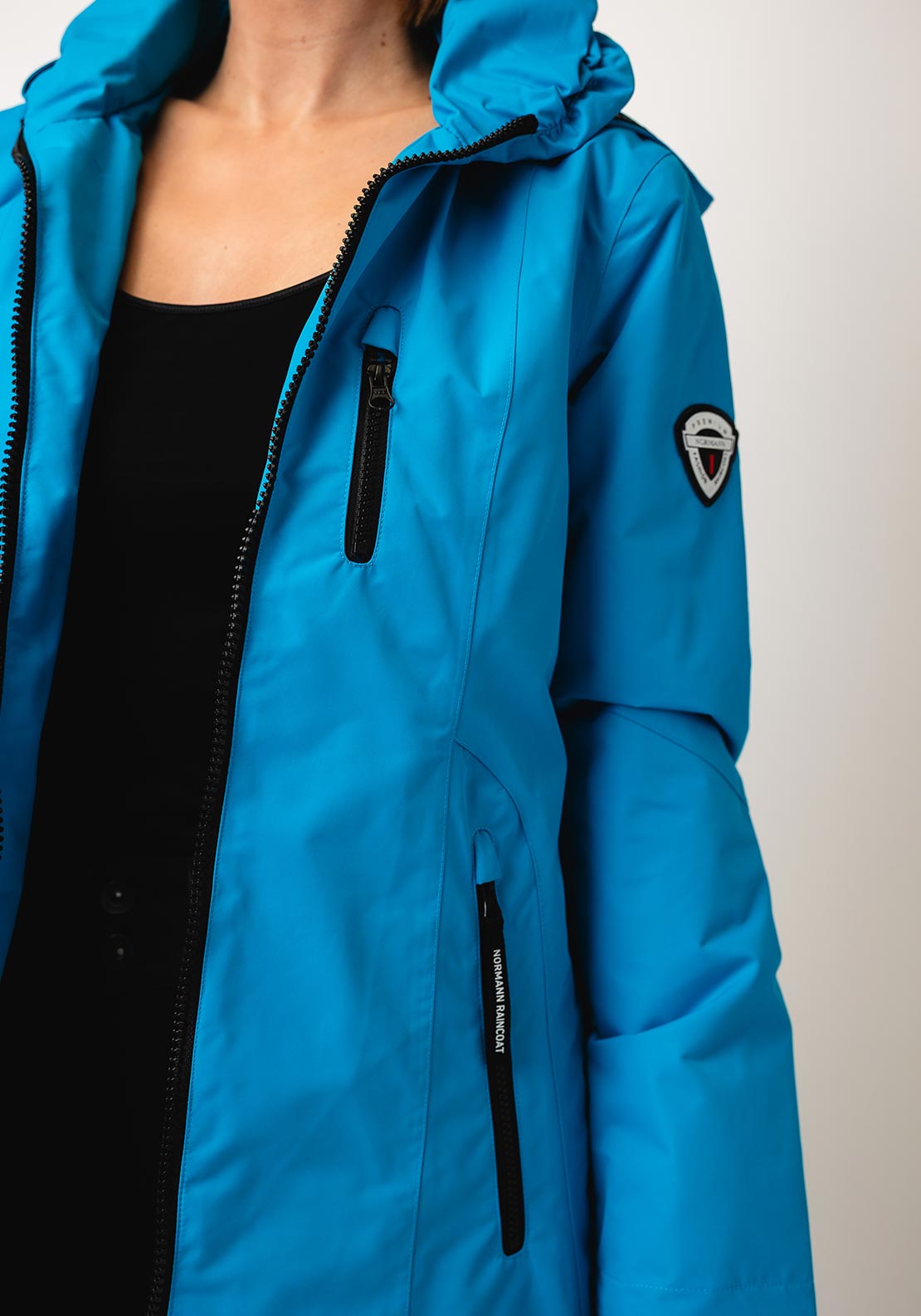 Normann Hooded Waterproof Raincoat, Blue