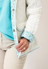 Normann Quilted Reversible Floral Waterproof Jacket, Blue