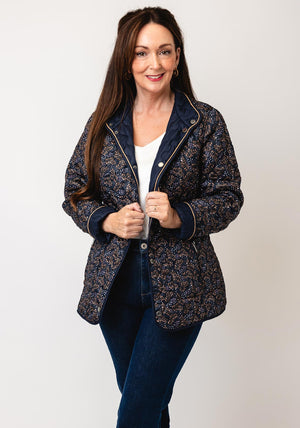 Normann Quilted Reversible Coat, Navy