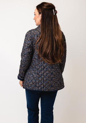 Normann Quilted Reversible Coat, Navy