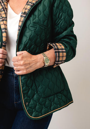 Normann Quilted Reversible Coat, Green