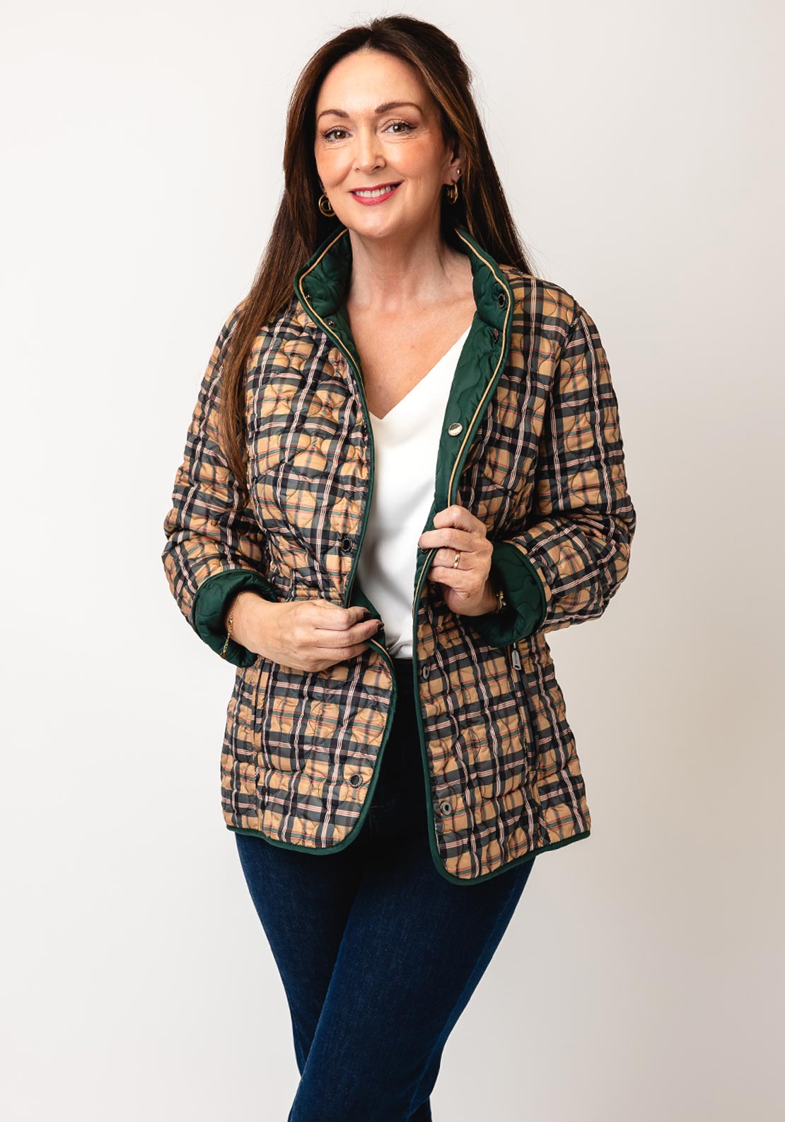 Normann Quilted Reversible Coat, Green
