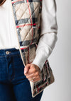 Normann Quilted Reversible Gilet, Beige Check