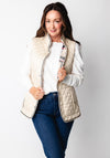 Normann Quilted Reversible Gilet, Beige Check