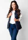 Normann Quilted Reversible Gilet, Navy Check