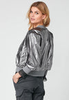 Nu Denmark Rital Metallic Bomber Jacket, Antique Silver