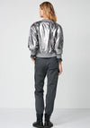 Nu Denmark Rital Metallic Bomber Jacket, Antique Silver