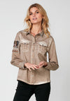 Nu Denmark Ryan Stud Embellished Denim Shirt, Sea Sand