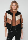 Nu Denmark Ralia Colour Block Jacket, Toffee Browm