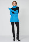 Nu Denmark Ramone Long Knit Jumper, Black & Blue