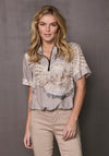 Nu Denmark Tia Fossils Print Top, Sea Sand Mix