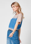 Nu Denmark Tianna Dip Dye T-Shirt, Fresh Blue Mix