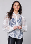 Nu Denmark Yamina Floral Mesh Blouse, White