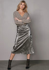 Nu Denmark Ylva Metallic Cargo Skirt, Grey