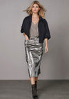 Nu Denmark Ylva Metallic Cargo Skirt, Grey
