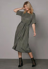Nu Denmark Ymke Elasticated Belted Dress, Green