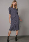 Nu Denmark Ymke Wrap Detail Midi Dress, Grey