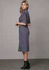 Nu Denmark Ymke Wrap Detail Midi Dress, Grey