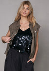 Nu Denmark Yve Mesh Gilet, Khaki Green