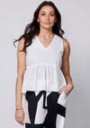 Nu Denmark Zelma Lace Peplum Hem Top, White