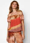 Nu Denmark Ziw Tie Dye Print Top, Orange
