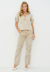 NU Denmark Cadey Denim Look Blouse, Light Beige