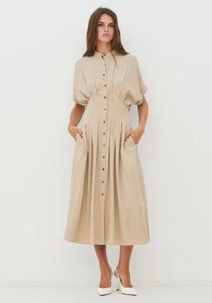 NU Denmark Cambria Button Down Dress, Beige
