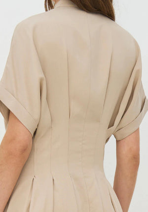 NU Denmark Cambria Button Down Dress, Beige